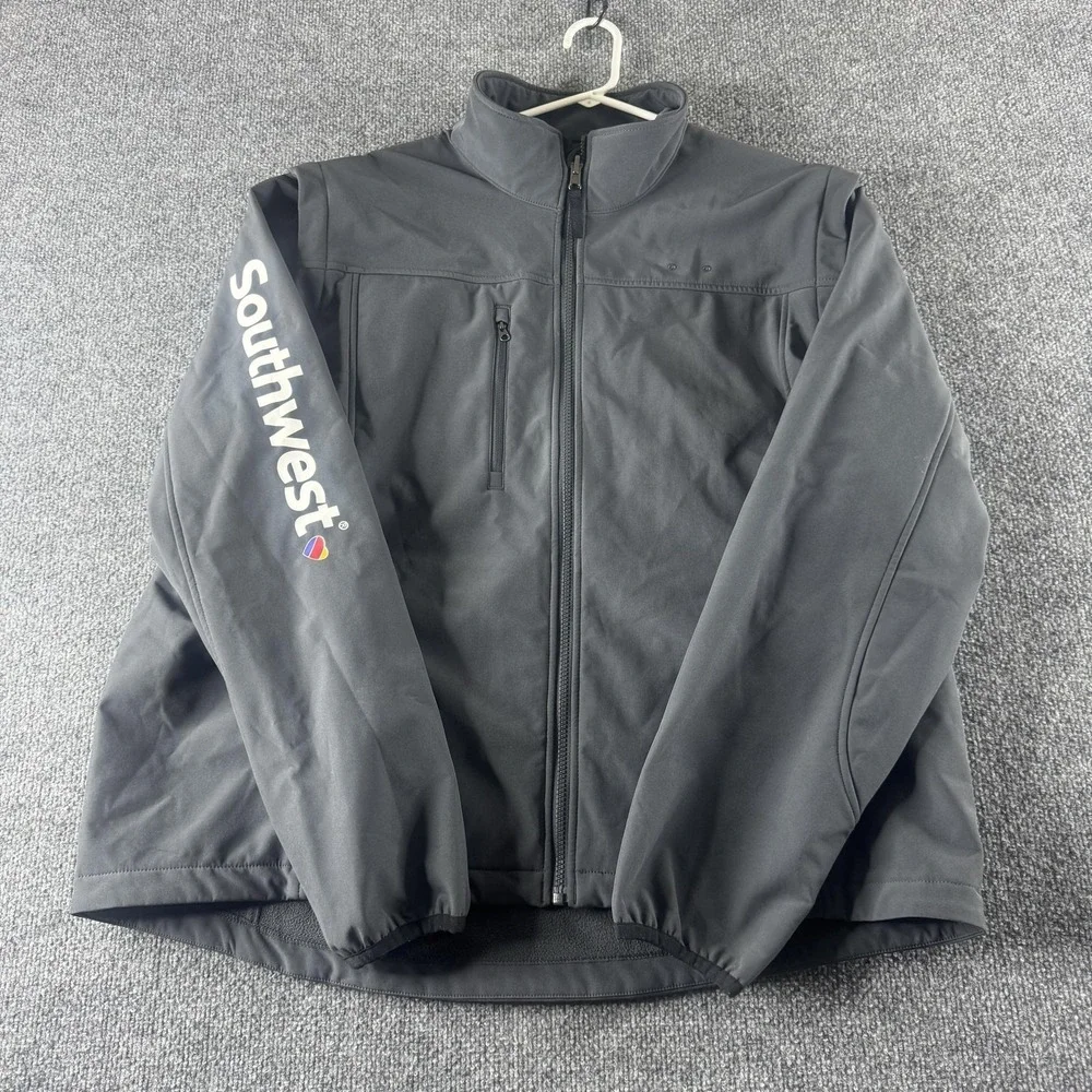 Southwest Airlines Jacket Mens XL Gray Softshell Full Zip Employee Logo